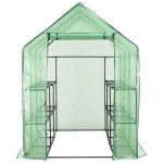 vidaXL Seră înaltă cu 12 rafturi, 143 x 214 x 196 cm, oțel vidaXL Seră înaltă cu 12 rafturi, 143 x 214 x 196 cm, oțel