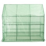 vidaXL Seră înaltă cu 12 rafturi, 143 x 214 x 196 cm, oțel vidaXL Seră înaltă cu 12 rafturi, 143 x 214 x 196 cm, oțel