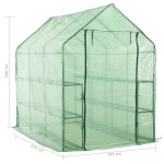 vidaXL Seră înaltă cu 12 rafturi, 143 x 214 x 196 cm, oțel vidaXL Seră înaltă cu 12 rafturi, 143 x 214 x 196 cm, oțel
