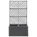 vidaXL Strat înălțat spalier 2 ghivece negru 58x30x107 cm poliratan vidaXL Strat înălțat spalier 2 ghivece negru 58x30x107 cm poliratan