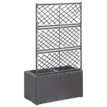 vidaXL Strat înălțat spalier 2 ghivece negru 58x30x107 cm poliratan vidaXL Strat înălțat spalier 2 ghivece negru 58x30x107 cm poliratan