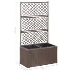 vidaXL Strat înălțat spalier cu 2 ghivece maro 58x30x107 cm poliratan vidaXL Strat înălțat spalier cu 2 ghivece maro 58x30x107 cm poliratan