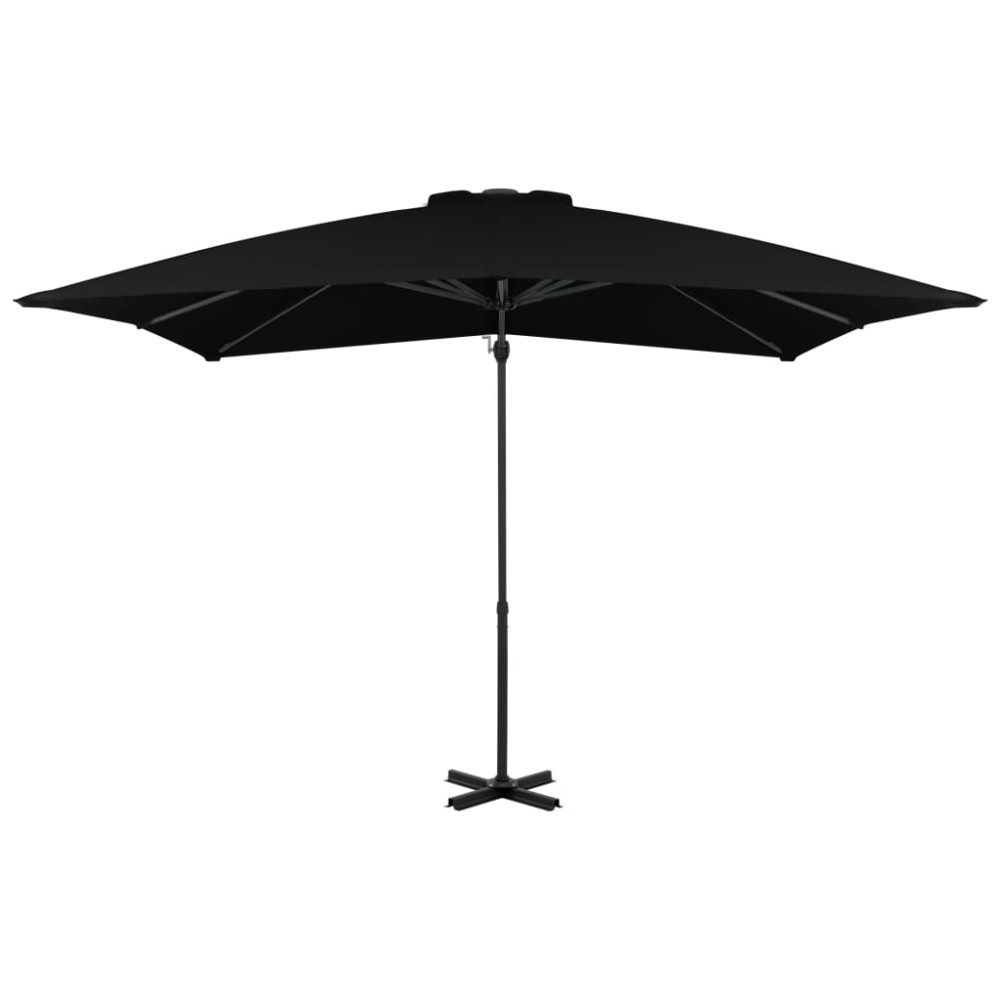 vidaXL Umbrelă în consolă cu stâlp din aluminiu, negru, 250x250 cm