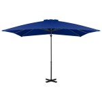 vidaXL Umbrelă în consolă, stâlp din aluminiu albastru azur 250x250 cm