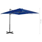 vidaXL Umbrelă în consolă, stâlp din aluminiu albastru azur 250x250 cm