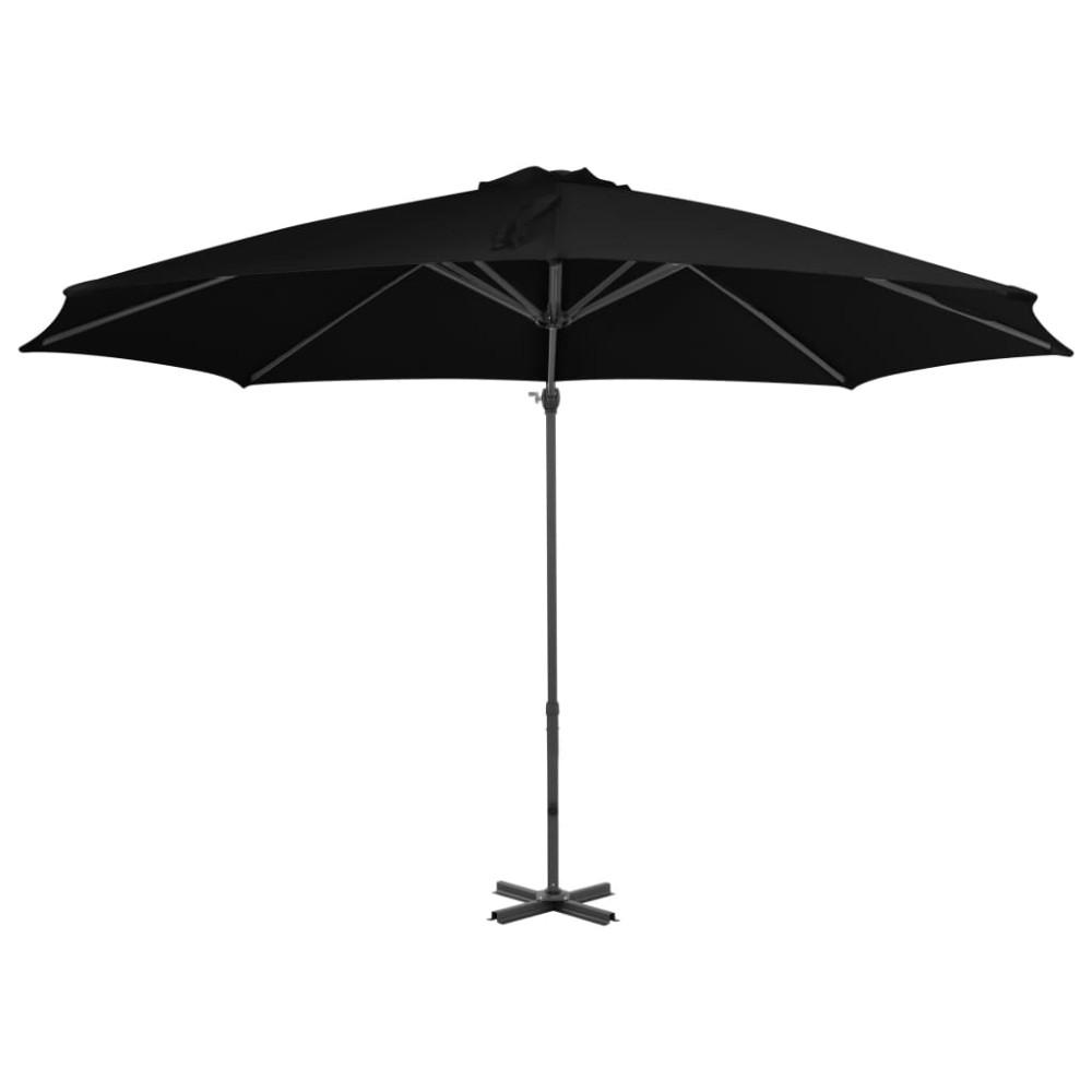 vidaXL Umbrelă în consolă de grădină, stâlp din aluminiu negru 300 cm