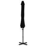 vidaXL Umbrelă în consolă de grădină, stâlp din aluminiu negru 300 cm