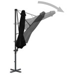 vidaXL Umbrelă în consolă de grădină, stâlp din aluminiu negru 300 cm