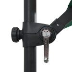 vidaXL Umbrelă în consolă cu LED, stâlp din oțel, verde, 250x250 cm