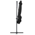 vidaXL Umbrelă în consolă cu LED, stâlp din oțel, negru, 250x250 cm