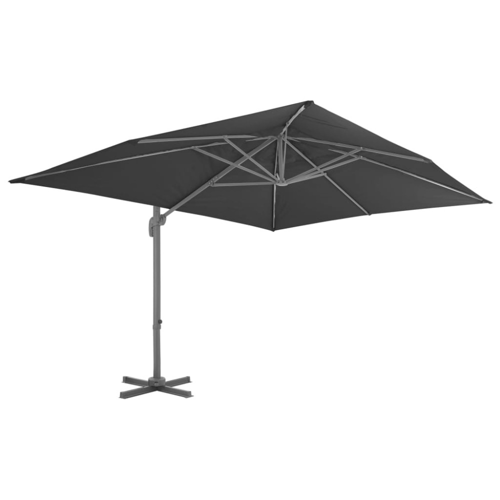 vidaXL Umbrelă în consolă cu stâlp din aluminiu, negru, 4x3 m