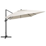 vidaXL Umbrelă în consolă cu LED, stâlp din aluminiu nisipiu 400x300cm vidaXL Umbrelă în consolă cu LED, stâlp din aluminiu nisipiu 400x300cm