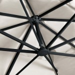 vidaXL Umbrelă în consolă cu LED, stâlp din aluminiu nisipiu 400x300cm vidaXL Umbrelă în consolă cu LED, stâlp din aluminiu nisipiu 400x300cm