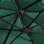 vidaXL Umbrelă în consolă cu LED, stâlp din aluminiu verde 400x300 cm