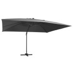 vidaXL Umbrelă în consolă cu LED stâlp din aluminiu antracit 400x300cm vidaXL Umbrelă în consolă cu LED stâlp din aluminiu antracit 400x300cm