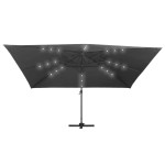 vidaXL Umbrelă în consolă cu LED stâlp din aluminiu antracit 400x300cm vidaXL Umbrelă în consolă cu LED stâlp din aluminiu antracit 400x300cm