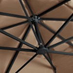 vidaXL Umbrelă în consolă cu LED, stâlp din aluminiu taupe 400x300 cm vidaXL Umbrelă în consolă cu LED, stâlp din aluminiu taupe 400x300 cm