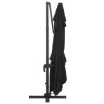 vidaXL Umbrelă suspendată cu LED și stâlp aluminiu negru 400x300 cm vidaXL Umbrelă suspendată cu LED și stâlp aluminiu negru 400x300 cm