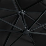vidaXL Umbrelă suspendată cu LED și stâlp aluminiu negru 400x300 cm vidaXL Umbrelă suspendată cu LED și stâlp aluminiu negru 400x300 cm
