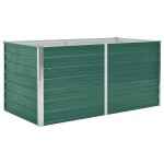 vidaXL Strat înălțat de grădină, verde, 160x80x77 cm, oțel galvanizat
