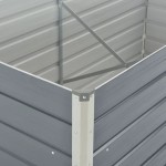 vidaXL Strat înălțat de grădină, gri, 160x80x45 cm, oțel galvanizat