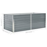 vidaXL Strat înălțat de grădină, gri, 160x80x45 cm, oțel galvanizat