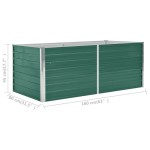 vidaXL Strat înălțat de grădină, verde, 160x80x45 cm, oțel galvanizat