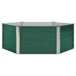 vidaXL Strat înălțat de grădină, verde, 129x129x46 cm, oțel galvanizat