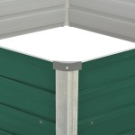 vidaXL Strat înălțat de grădină, verde, 129x129x46 cm, oțel galvanizat