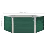 vidaXL Strat înălțat de grădină, verde, 129x129x46 cm, oțel galvanizat