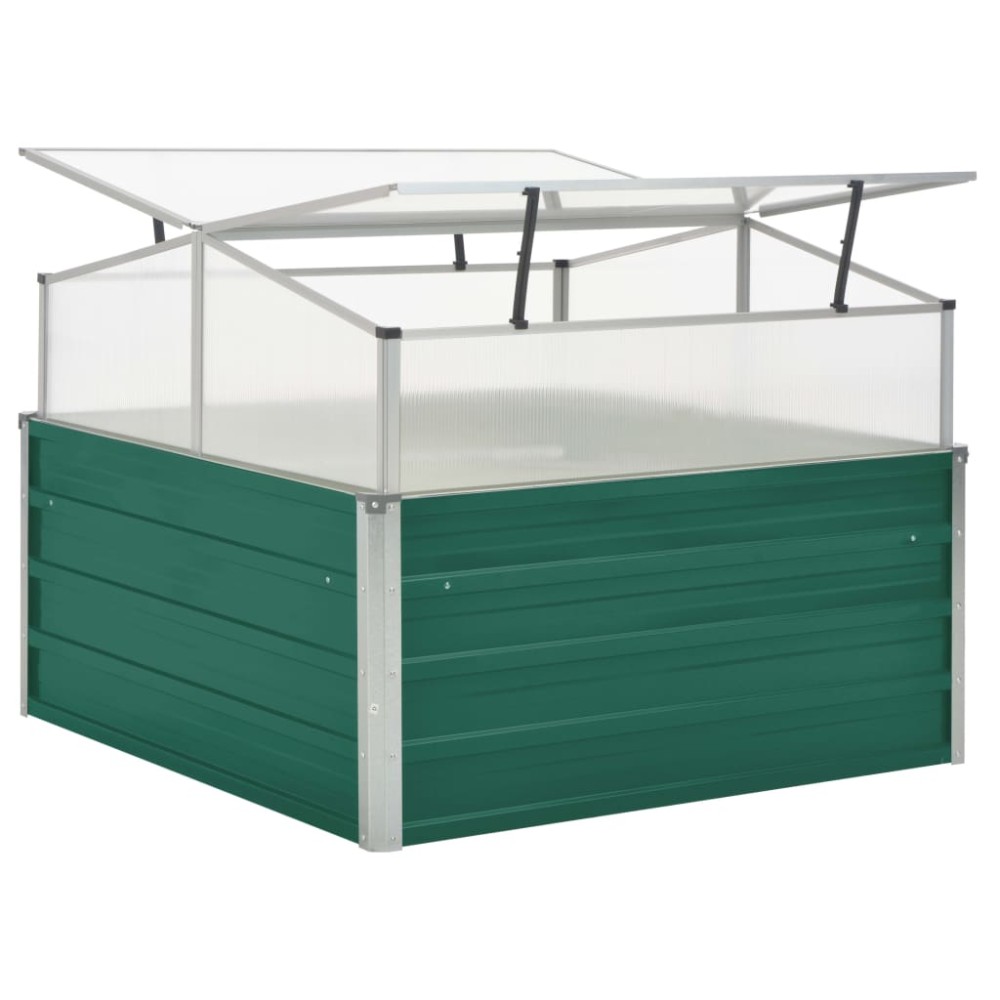 vidaXL Seră, verde, 100 x 100 x 77 cm, oțel galvanizat