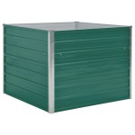 vidaXL Strat înălțat de grădină, verde, 100x100x77 cm, oțel galvanizat