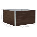 vidaXL Strat înălțat grădină, maro, 100x100x45 cm, oțel galvanizat