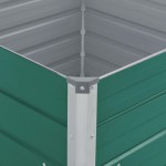 vidaXL Strat înălțat grădină, verde, 100x100x45 cm, oțel galvanizat vidaXL Strat înălțat grădină, verde, 100x100x45 cm, oțel galvanizat