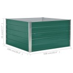 vidaXL Strat înălțat grădină, verde, 100x100x45 cm, oțel galvanizat vidaXL Strat înălțat grădină, verde, 100x100x45 cm, oțel galvanizat