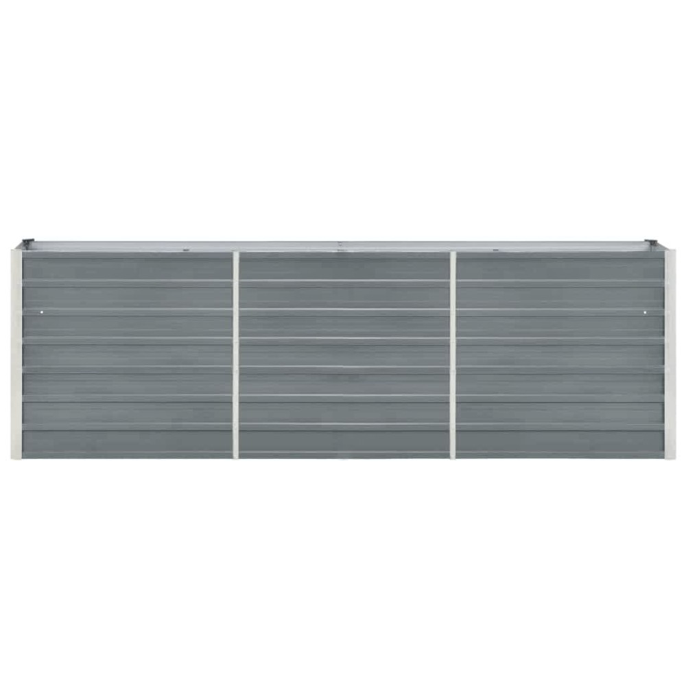 vidaXL Strat înălțat de grădină, gri, 240x40x77 cm, oțel galvanizat
