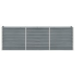 vidaXL Strat înălțat de grădină, gri, 240x40x77 cm, oțel galvanizat