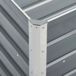 vidaXL Strat înălțat de grădină, gri, 240x40x77 cm, oțel galvanizat