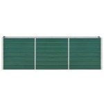 vidaXL Strat înălțat de grădină, verde, 240x40x77 cm, oțel galvanizat