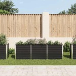 vidaXL Strat înălțat de grădină antracit 240x40x77 cm oțel galvanizat vidaXL Strat înălțat de grădină antracit 240x40x77 cm oțel galvanizat