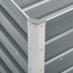 vidaXL Strat înălțat de grădină gri 240 x 40 x 45 cm oțel galvanizat