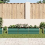 vidaXL Strat înălțat de grădină verde 240 x 40 x 45 cm oțel galvanizat