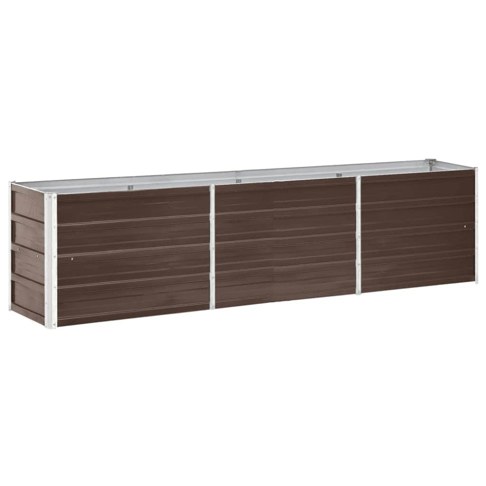 vidaXL Strat înălțat de grădină maro 240 x 40 x 45 cm oțel galvanizat