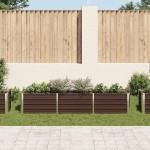vidaXL Strat înălțat de grădină maro 240 x 40 x 45 cm oțel galvanizat