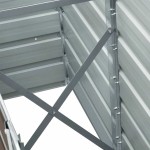 vidaXL Strat înălțat de grădină maro 240 x 40 x 45 cm oțel galvanizat