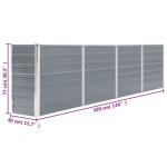 vidaXL Strat înălțat grădină, gri, 320 x 40 x 77 cm, oțel galvanizat vidaXL Strat înălțat grădină, gri, 320 x 40 x 77 cm, oțel galvanizat