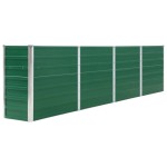 vidaXL Strat înălțat grădină, verde, 320x40x77 cm, oțel galvanizat vidaXL Strat înălțat grădină, verde, 320x40x77 cm, oțel galvanizat