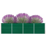 vidaXL Strat înălțat grădină, verde, 320x40x77 cm, oțel galvanizat vidaXL Strat înălțat grădină, verde, 320x40x77 cm, oțel galvanizat