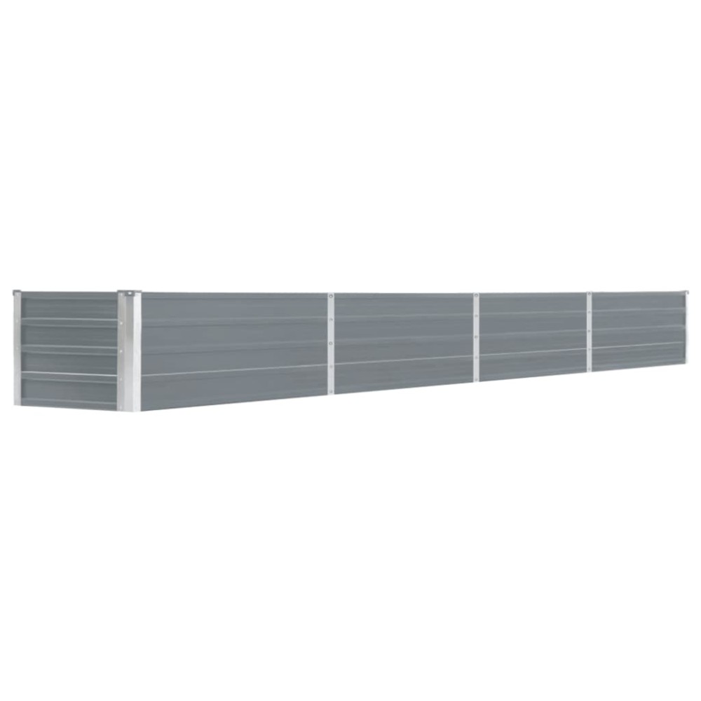 vidaXL Strat înălțat de grădină, gri, 320x40x45 cm, oțel galvanizat