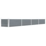 vidaXL Strat înălțat de grădină, gri, 320x40x45 cm, oțel galvanizat